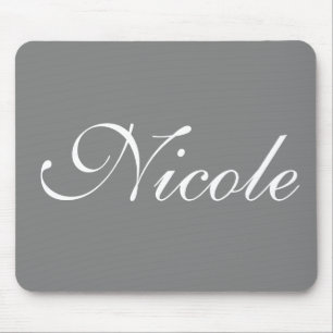 Grey Customized Name Mouse Pad