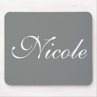 Grey Customized Name Mouse Pad