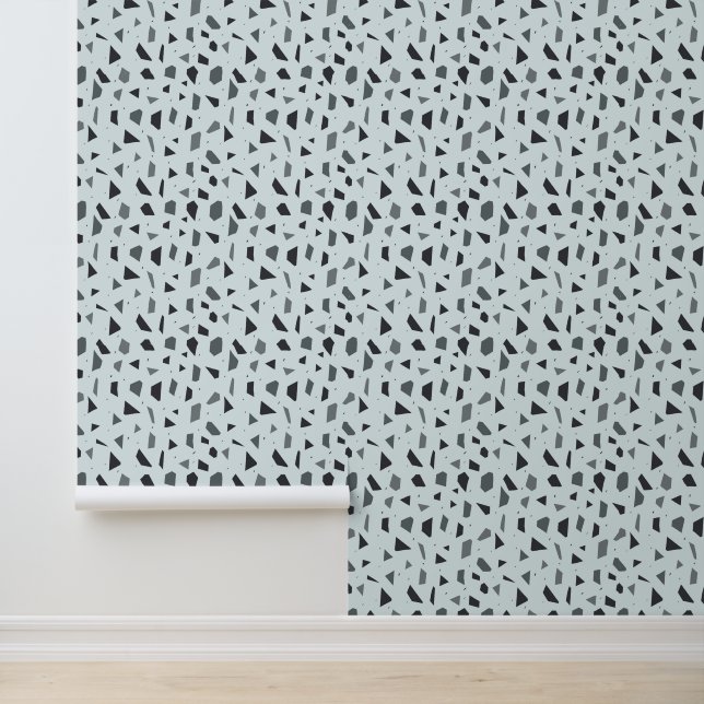 grey cut pieces pattern wallpaper (Application)