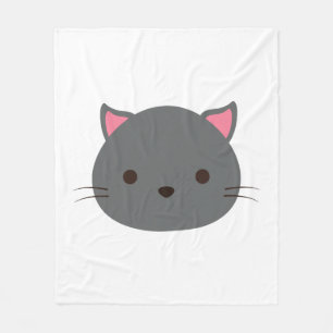 Grey Cute Cat Fleece Blanket