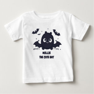 Grey Cute Kawaii Bat Baby T-Shirt