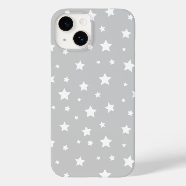 Grey Cute Stars Case-Mate iPhone Case (Back)