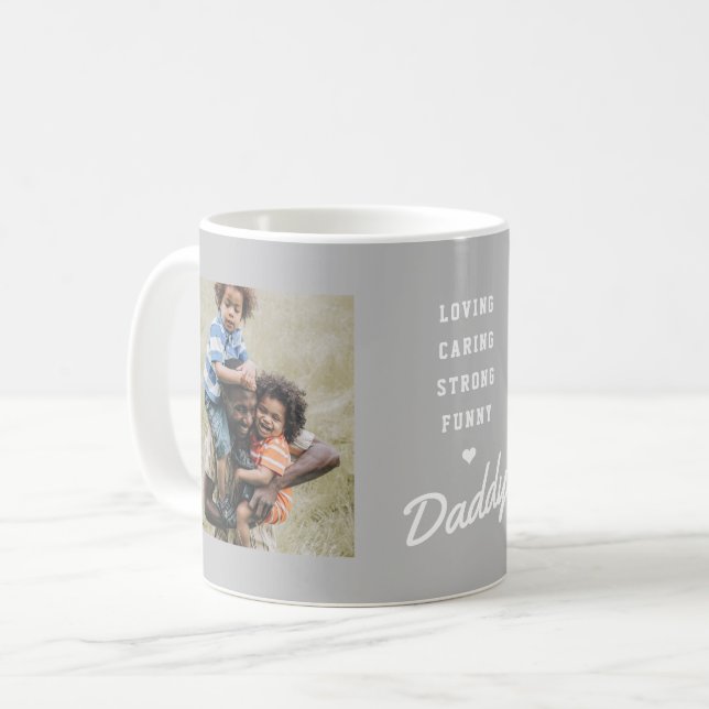 Grey Daddy Photo Father's Day Coffee Mug (Front Left)