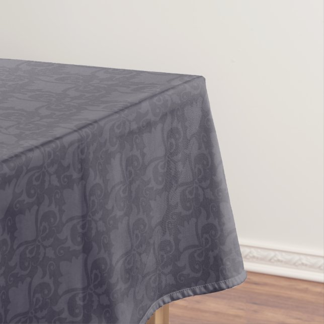 Grey Damask Bows Tablecloth (In Situ)