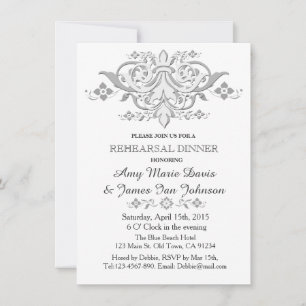 Grey damask rehearsal dinner invite damask1