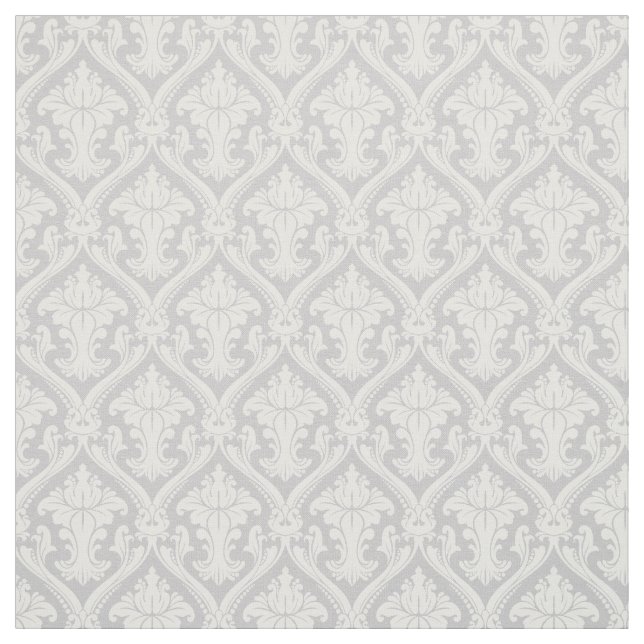 Grey Damask Vintage Pattern Fabric (Swatch)
