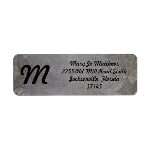 Grey Damasks grungy Return Address Label