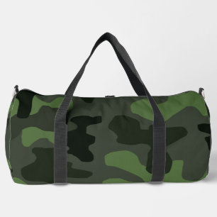 Grey dark green camouflage no.14 print  duffle bag