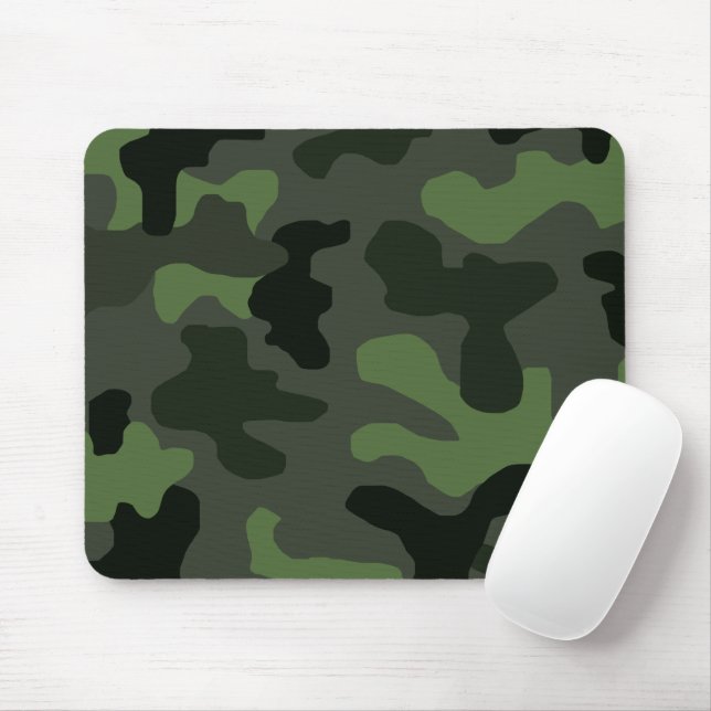 Grey dark green camouflage no.14 print  mouse pad (With Mouse)