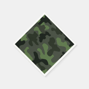 Grey dark green camouflage no.14 print  napkin