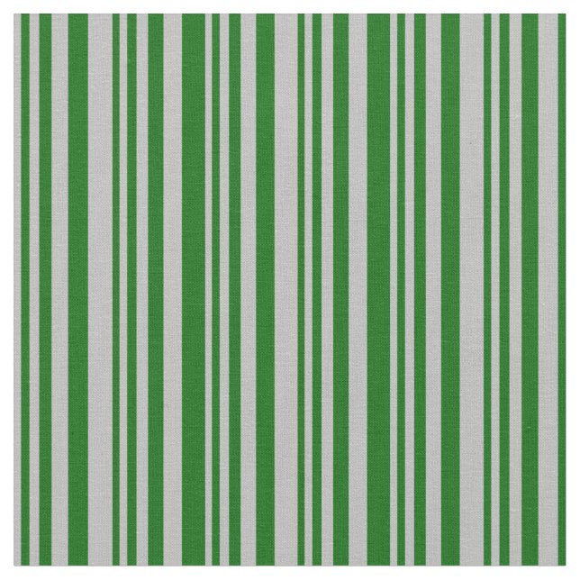 Grey & Dark Green Coloured Striped/Lined Pattern Fabric (Close Up)