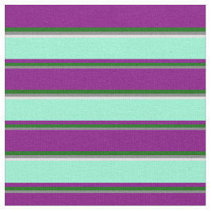 Grey, Dark Green, Purple, Aquamarine, and Lavender Fabric