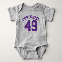 Grey & Dark Purple Baby | Sports Jersey Design