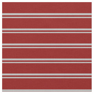 Grey & Dark Red Coloured Stripes Fabric