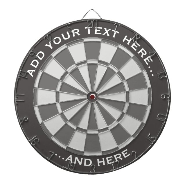 Grey Dartboard with custom text (Front)