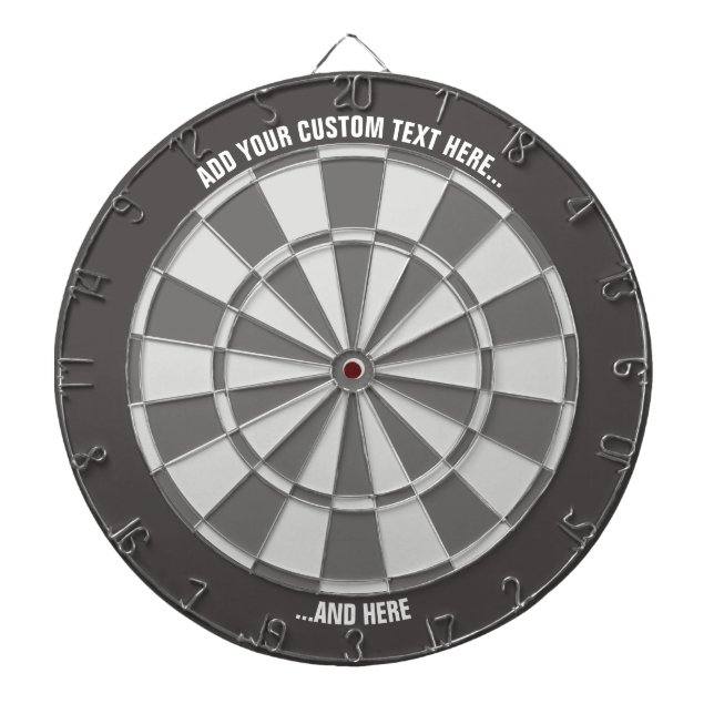Grey Dartboard with Custom Text (Front)