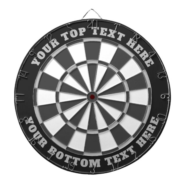 Grey Dartboard with Custom Text (Front)