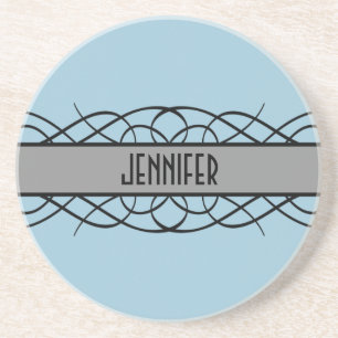 Grey Deco Flourish Coaster