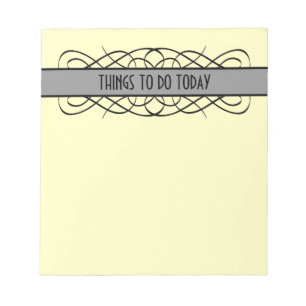 Grey Deco Flourish Notepad