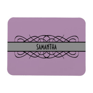 Grey Deco Flourish Premium Magnet