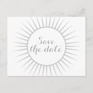 Grey Deco Retro Save the Date Postcard
