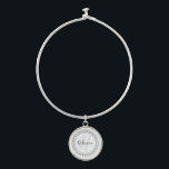 Grey Decorative Circle Monogram Bracelet<br><div class="desc">Personalise a unique gift for your bridesmaids with a Grey Decorative Circle Monogram Bracelet. Bracelet design features a decorative circle which can be personalised with your name and monogram. Additional gift items available with this design as well. If you need assistance with personalisation,  please contact me directly.</div>