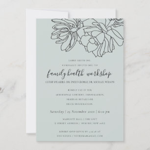 GREY DESERT CACTI SUCCULENT SKETCH WORKSHOP EVENT INVITATION
