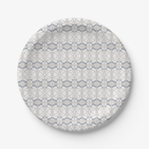 Grey Design Paper Plate Art Nouveau Design