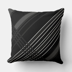 Grey Diagonal Stripes Cushion