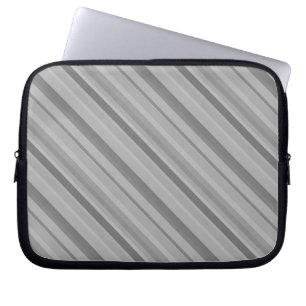 Grey diagonal stripes laptop sleeve
