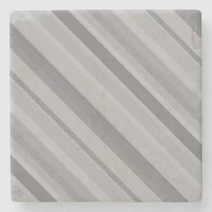 Grey diagonal stripes stone coaster