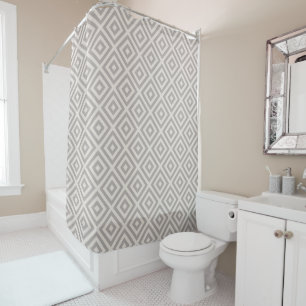 Grey Diamond   Modern Farmhouse Bathroom Shower Curtain