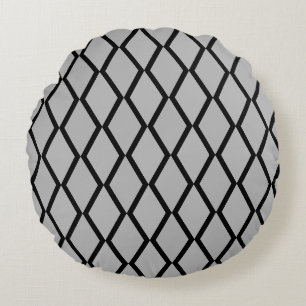 Grey diamond Pattern Round Cushion