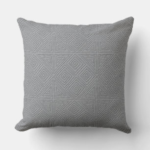 Grey Diamond Pattern Textured Look Cushion