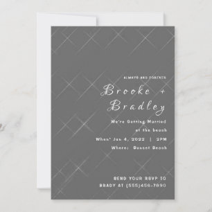 Grey Diamond Texture Wedding Invitation