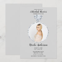 Grey Diamond Wedding Bling Ring Bridal Shower