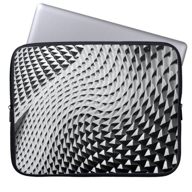 Grey digital wallpaper laptop sleeve (Front)