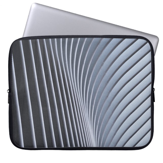 Grey digital wallpaper laptop sleeve (Front)