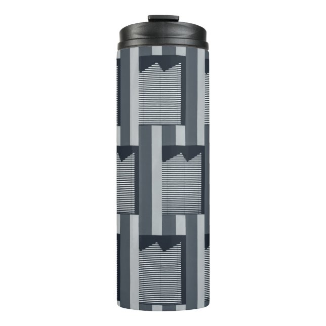 Grey digital wallpaper thermal tumbler (Front)