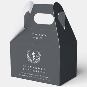 Grey Doctor of Osteopathy Asclepius Graduation Favour Box