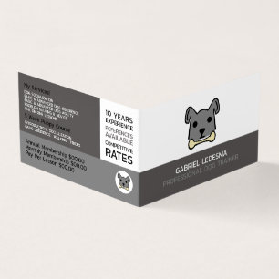 Grey Dog, Dog Trainer Detailed Business Card