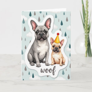 Grey Dog Fathers Day Art Card