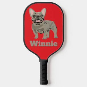 Grey dog, French bulldog Pickleball Paddle