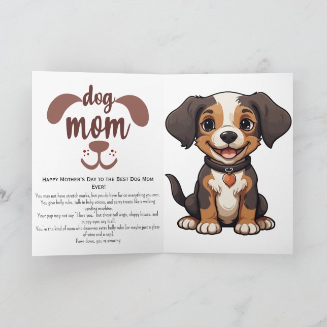 Grey Dog Mum Mother's Day Card (Inside)