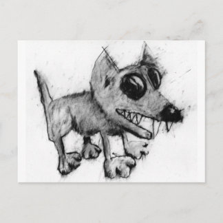 grey dog postcard