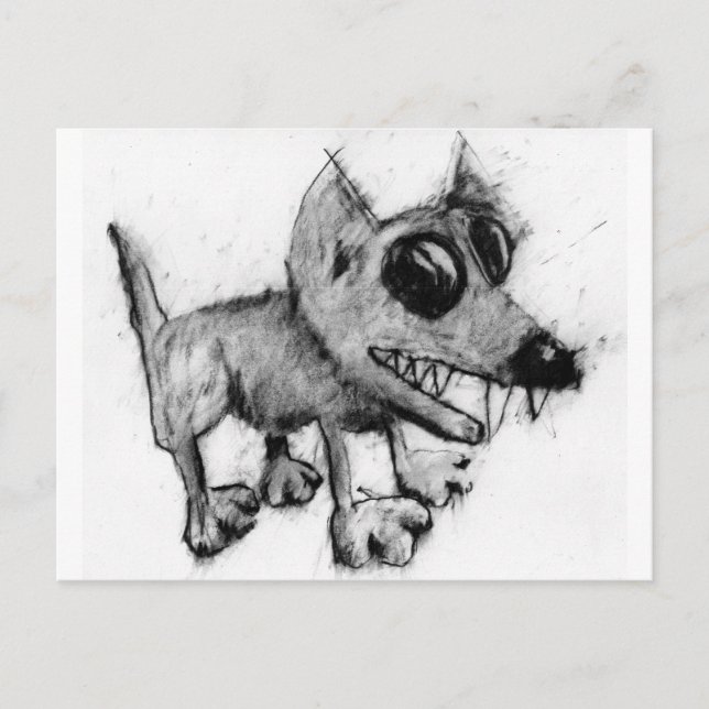 grey dog postcard (Front)