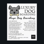Grey Dog with Bone, Dog Boarding, Advertising Flyer<br><div class="desc">Grey Dog with Bone,  Dog Boarding,  Advertising Flyer by The Business Card Store.</div>