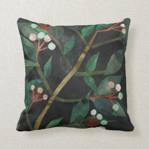 Grey Dogwood Throw Pillow