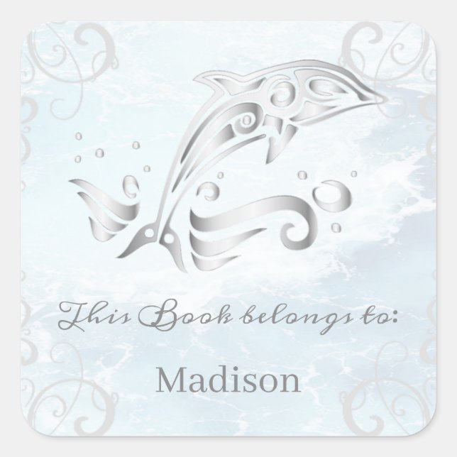 Grey Dolphin Book Sticker (Front)