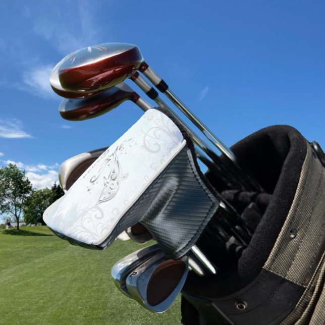 Grey Dolphin Personalised Golf Head Cover (Gray Dolphin Personalized Golf Head Cover)